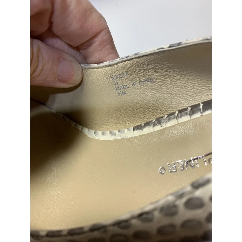 Lisa for Donald J Pliner Snake Skin Beige Slingback Platforms Size 9.5M